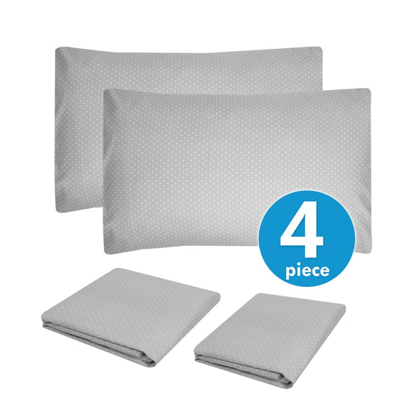 Sweet Home Collection Classic 4-Piece Bed Sheet Set (Loft Gray Dot)