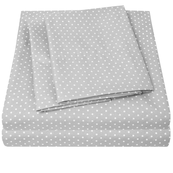 sweet home collection Classic 4-Piece Bed Sheet Set (Loft Gray Dot)