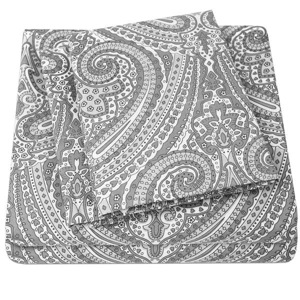 sweet home collection Classic 4-Piece Bed Sheet Set (Loft Gray Paisley)