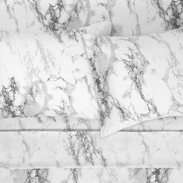 Sweet Home Collection Classic 4-Piece Bed Sheet Set (Marble)