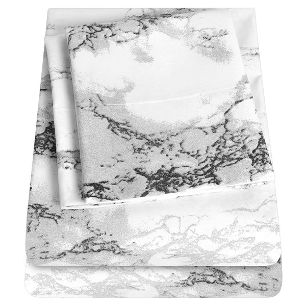 sweet home collection Classic 4-Piece Bed Sheet Set (Marble)