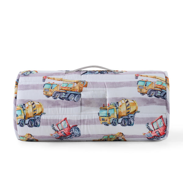 Sweet Home Collection Construction Trucks Sleeping Bag/Nap Mat For Kids With Removable Pillow 20"x50"