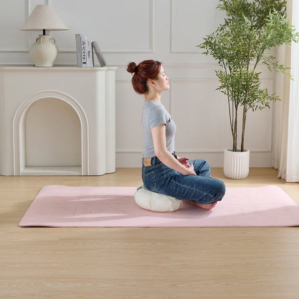 Sweet Home Collection Crescent Zafu Meditation Cushion 17" Yoga Pillow With Removable Cotton Cover