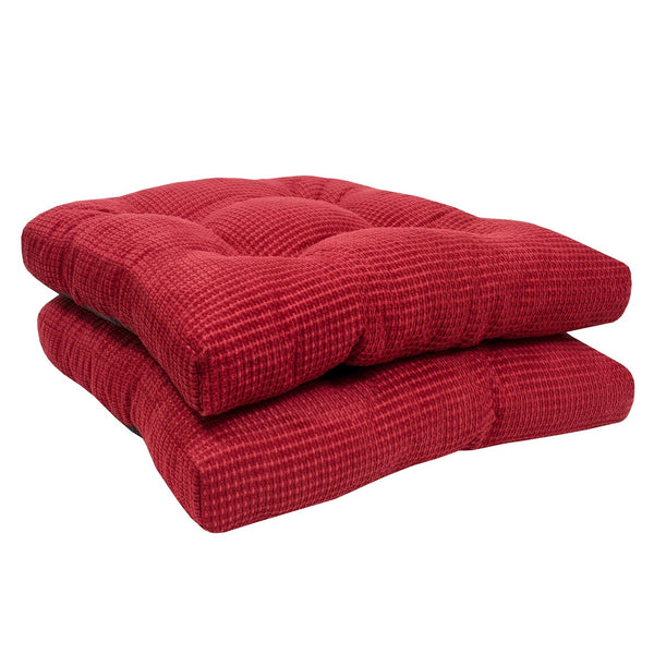 Sweet Home Collection Crushed Memory Foam Tufted Non Slip Chair Cushions