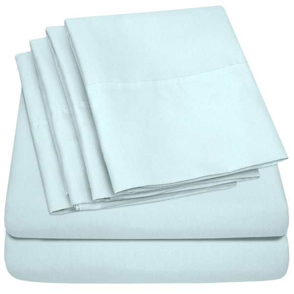 sweet home collection Deluxe 6-Piece Bed Sheet Set (Aqua)