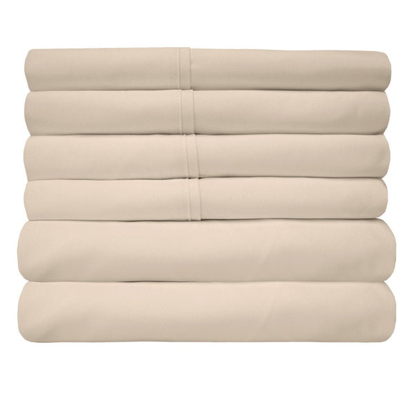 Sweet Home Collection Deluxe 6-Piece Bed Sheet Set (Beige)