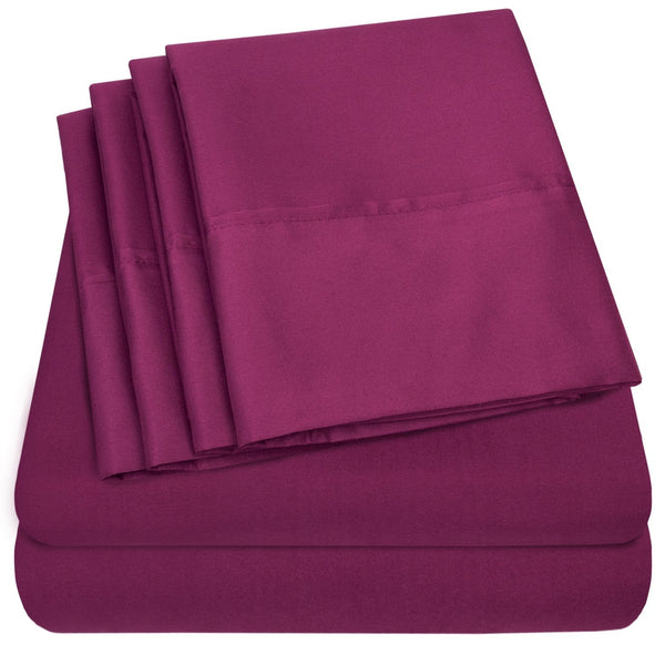 sweet home collection Deluxe 6-Piece Bed Sheet Set (Berry)
