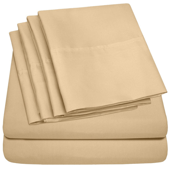 sweet home collection Deluxe 6-Piece Bed Sheet Set (Camel)