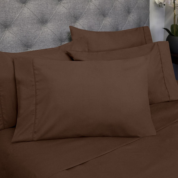 Sweet Home Collection Deluxe 6-Piece Bed Sheet Set (Chocolate)