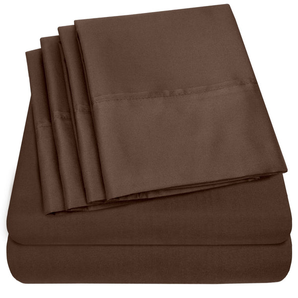 sweet home collection Deluxe 6-Piece Bed Sheet Set (Chocolate)