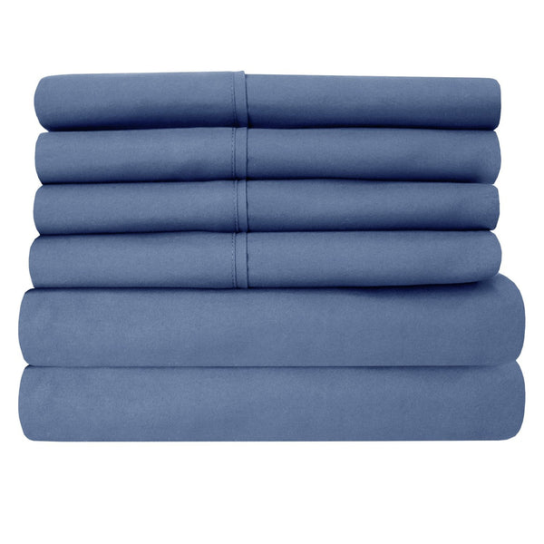Sweet Home Collection Deluxe 6-Piece Bed Sheet Set (Denim)