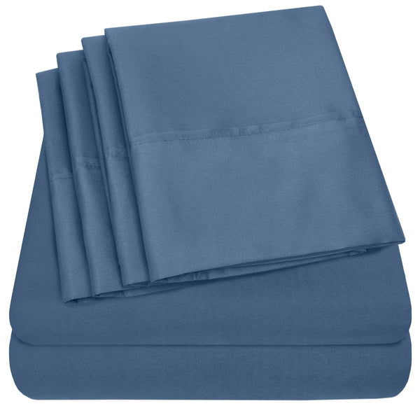 sweet home collection Deluxe 6-Piece Bed Sheet Set (Denim)