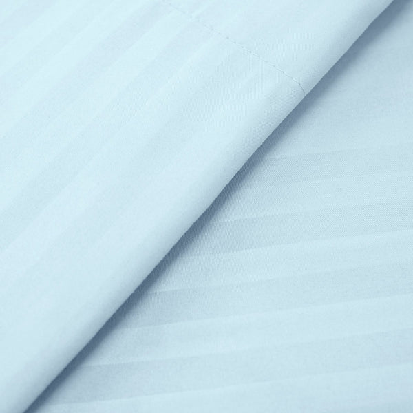 Sweet Home Collection Deluxe 6-Piece Bed Sheet Set (Dobby Stripe Light Blue)