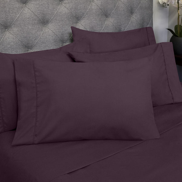 Sweet Home Collection Deluxe 6-Piece Bed Sheet Set (Eggplant)