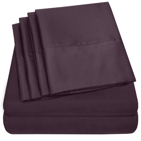 sweet home collection Deluxe 6-Piece Bed Sheet Set (Eggplant)