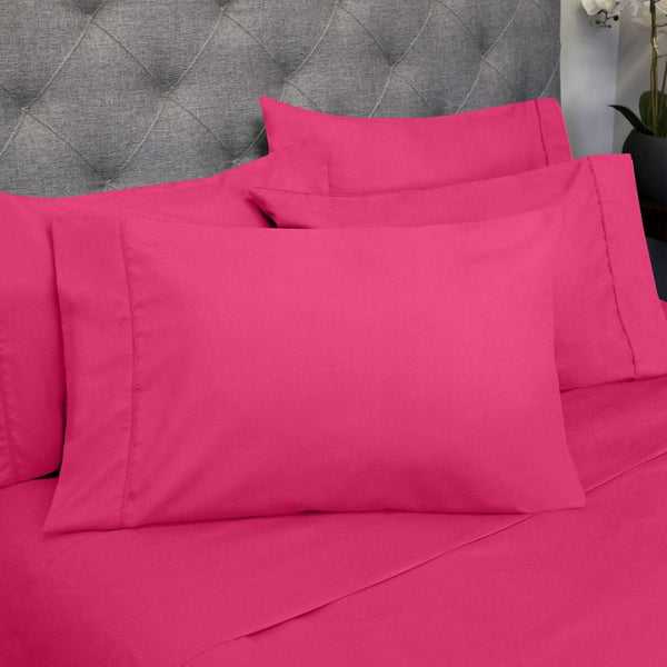 Sweet Home Collection Deluxe 6-Piece Bed Sheet Set (Fuchsia)