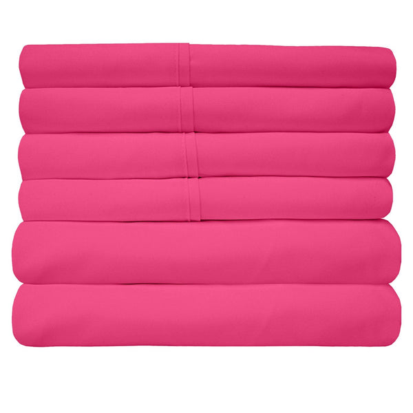 Sweet Home Collection Deluxe 6-Piece Bed Sheet Set (Fuchsia)