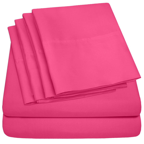 sweet home collection Deluxe 6-Piece Bed Sheet Set (Fuchsia)