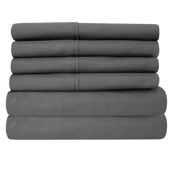 Sweet Home Collection Deluxe 6-Piece Bed Sheet Set (Gray)