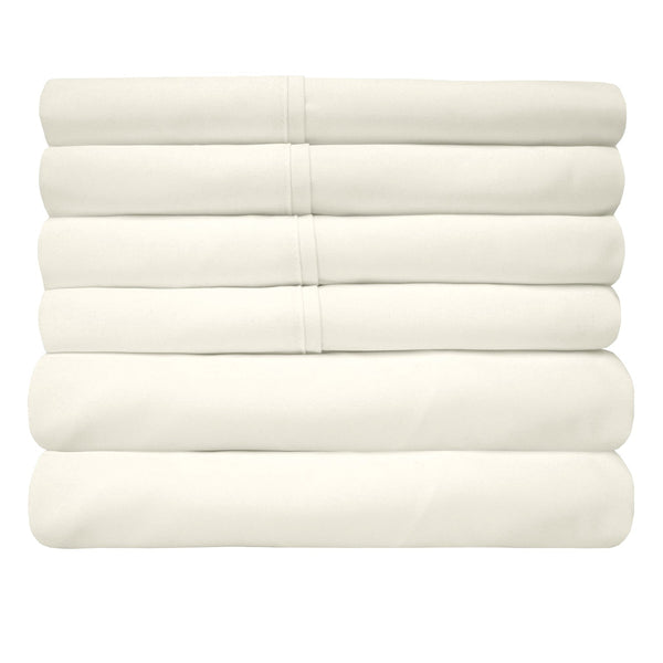 Sweet Home Collection Deluxe 6-Piece Bed Sheet Set (Ivory)