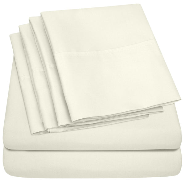 sweet home collection Deluxe 6-Piece Bed Sheet Set (Ivory) sweet home collection Deluxe 6-Piece Bed Sheet Set (Ivory)