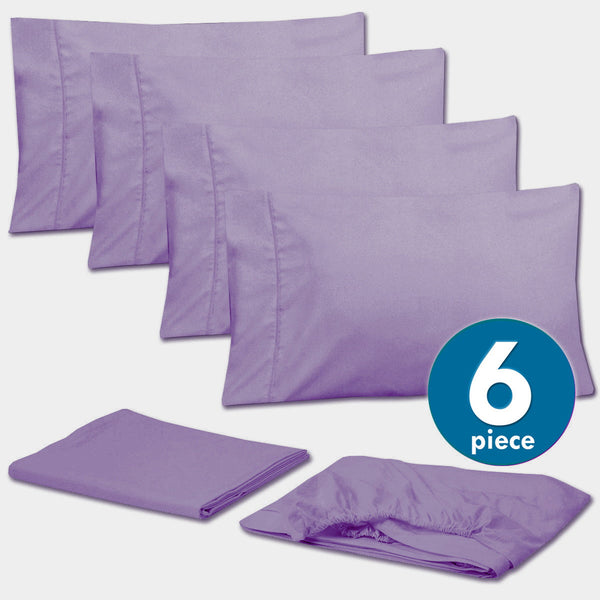 Sweet Home Collection Deluxe 6-Piece Bed Sheet Set (Lavender)