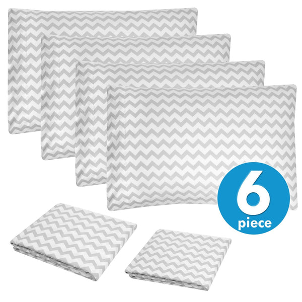 Sweet Home Collection Deluxe 6-Piece Bed Sheet Set (Loft Chevron Gray)