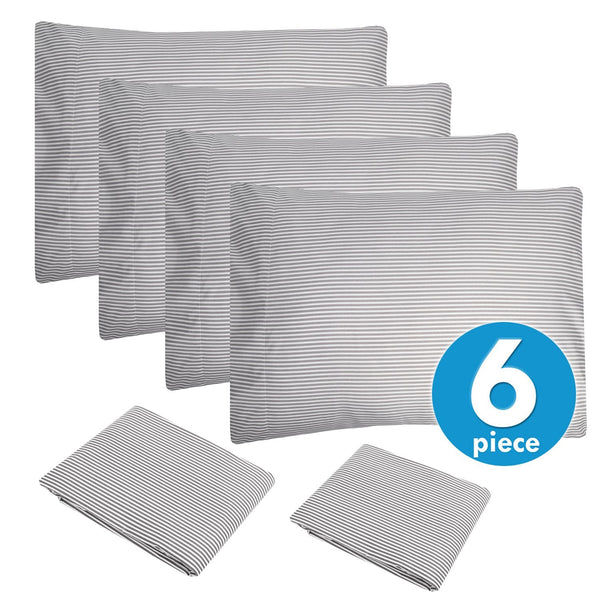 Sweet Home Collection Deluxe 6-Piece Bed Sheet Set (Loft Classic Stripe Gray)