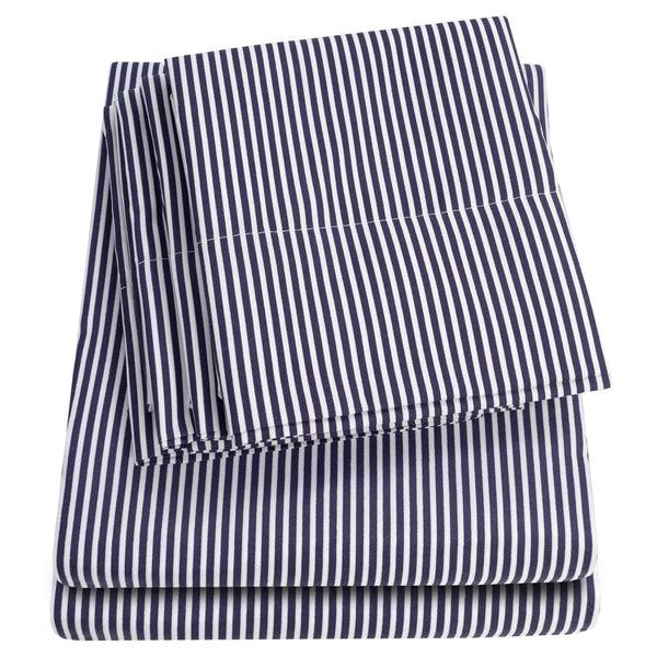 sweet home collection Deluxe 6-Piece Bed Sheet Set (Loft Classic Stripe Navy)