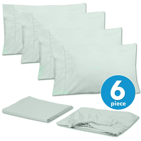 Sweet Home Collection Deluxe 6-Piece Bed Sheet Set (Mint)