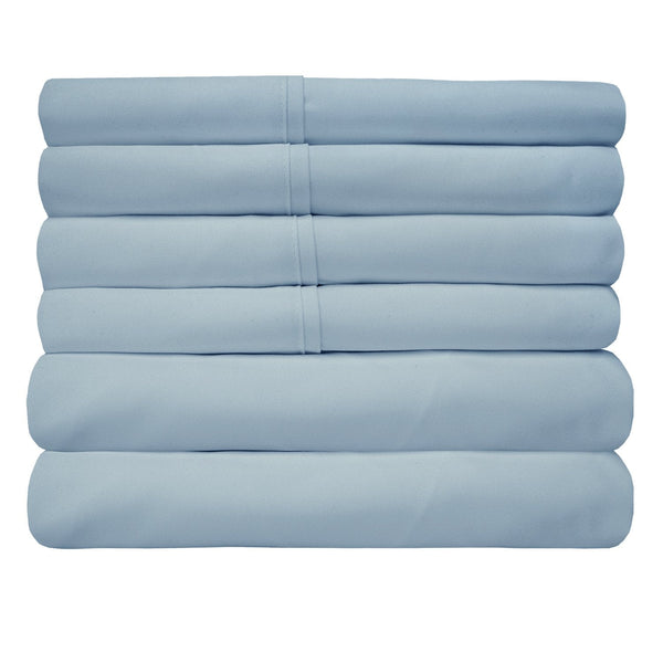 Sweet Home Collection Deluxe 6-Piece Bed Sheet Set (Misty Blue)