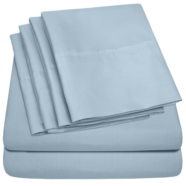 sweet home collection Deluxe 6-Piece Bed Sheet Set (Misty Blue) sweet home collection Deluxe 6-Piece Bed Sheet Set (Misty Blue)