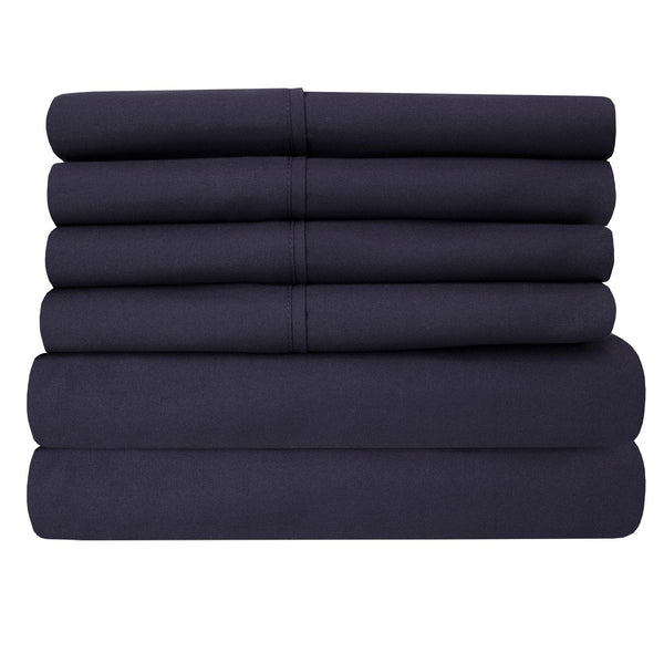 Sweet Home Collection Deluxe 6-Piece Bed Sheet Set (Navy)