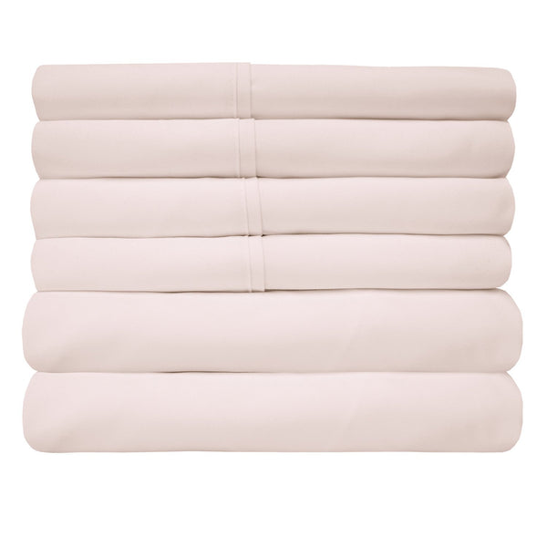 Sweet Home Collection Deluxe 6-Piece Bed Sheet Set (Pale Pink)
