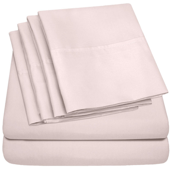 sweet home collection Deluxe 6-Piece Bed Sheet Set (Pale Pink)