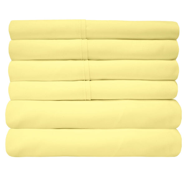 Sweet Home Collection Deluxe 6-Piece Bed Sheet Set (Pale Yellow)