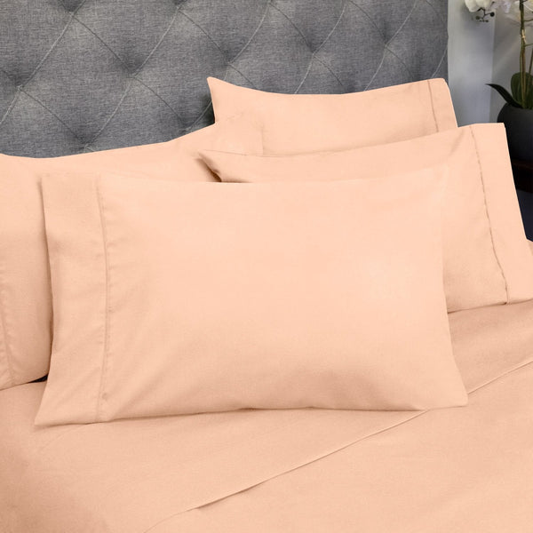 Sweet Home Collection Deluxe 6-Piece Bed Sheet Set (Peach)