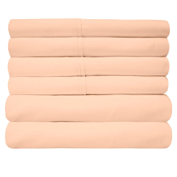 Sweet Home Collection Deluxe 6-Piece Bed Sheet Set (Peach)