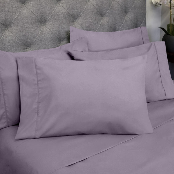 Sweet Home Collection Deluxe 6-Piece Bed Sheet Set (Plum)