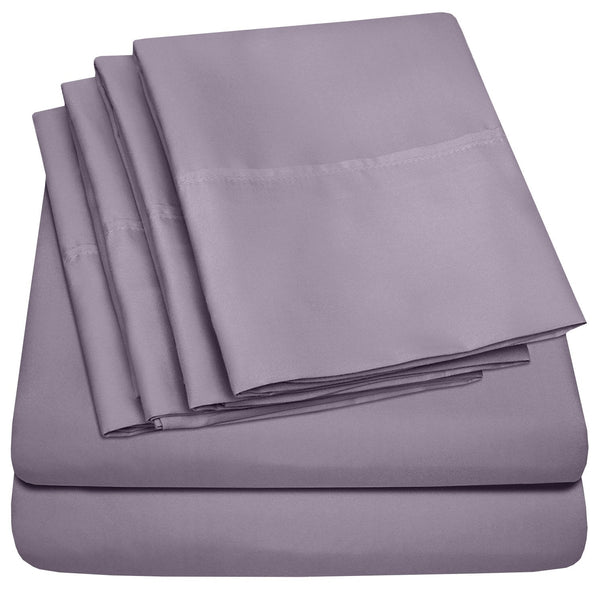 sweet home collection Deluxe 6-Piece Bed Sheet Set (Plum)