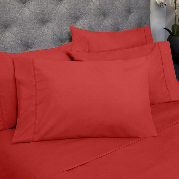 Sweet Home Collection Deluxe 6-Piece Bed Sheet Set (Red)