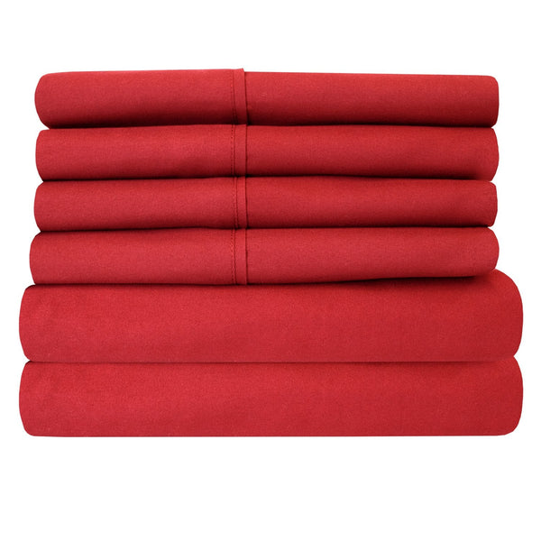 Sweet Home Collection Deluxe 6-Piece Bed Sheet Set (Red)
