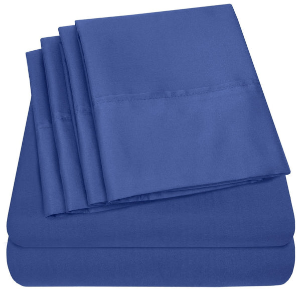 sweet home collection Deluxe 6-Piece Bed Sheet Set (Royal Blue)