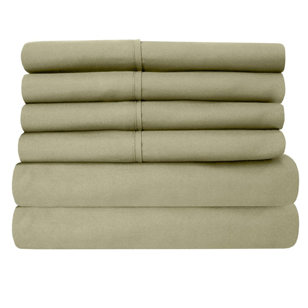 Sweet Home Collection Deluxe 6-Piece Bed Sheet Set (Sage)