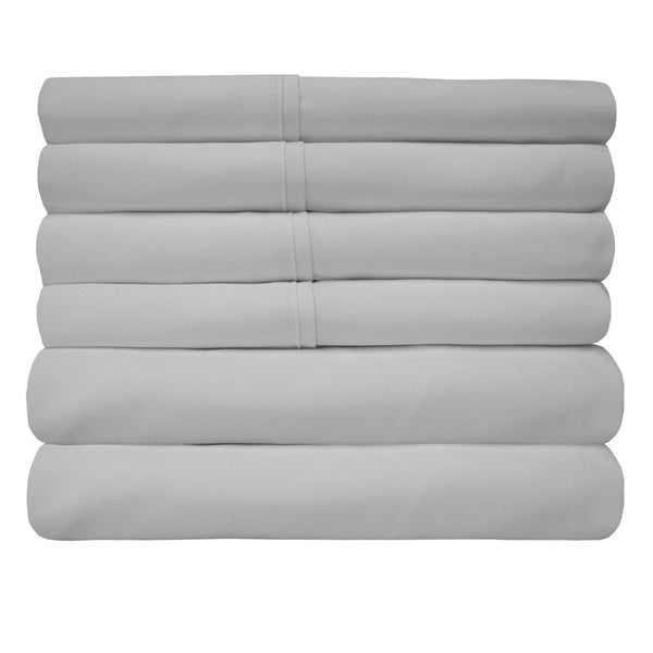 Sweet Home Collection Deluxe 6-Piece Bed Sheet Set (Silver)
