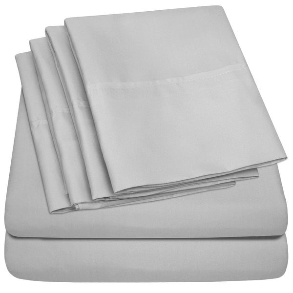 sweet home collection Deluxe 6-Piece Bed Sheet Set (Silver)