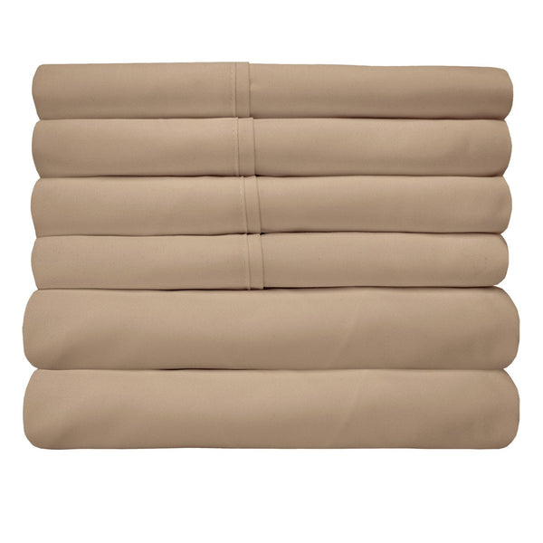 Sweet Home Collection Deluxe 6-Piece Bed Sheet Set (Taupe)