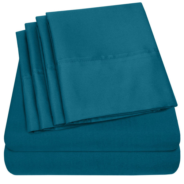 sweet home collection Deluxe 6-Piece Bed Sheet Set (Teal)