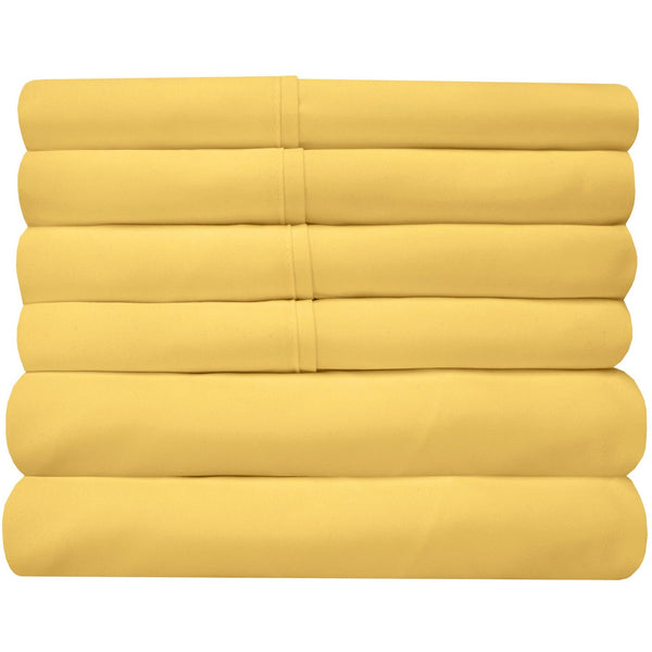 Sweet Home Collection Deluxe 6-Piece Bed Sheet Set (Yellow)