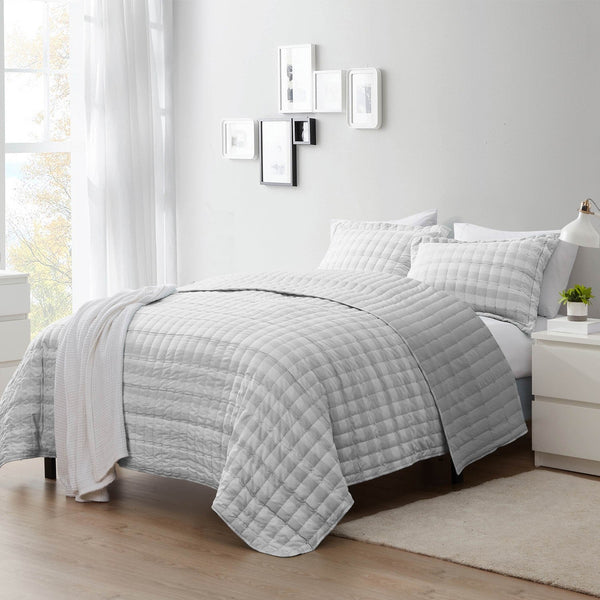 sweet home collection Embroidered Checkered 3-Piece Quilt Set sweet home collection Embroidered Checkered 3-Piece Quilt Set